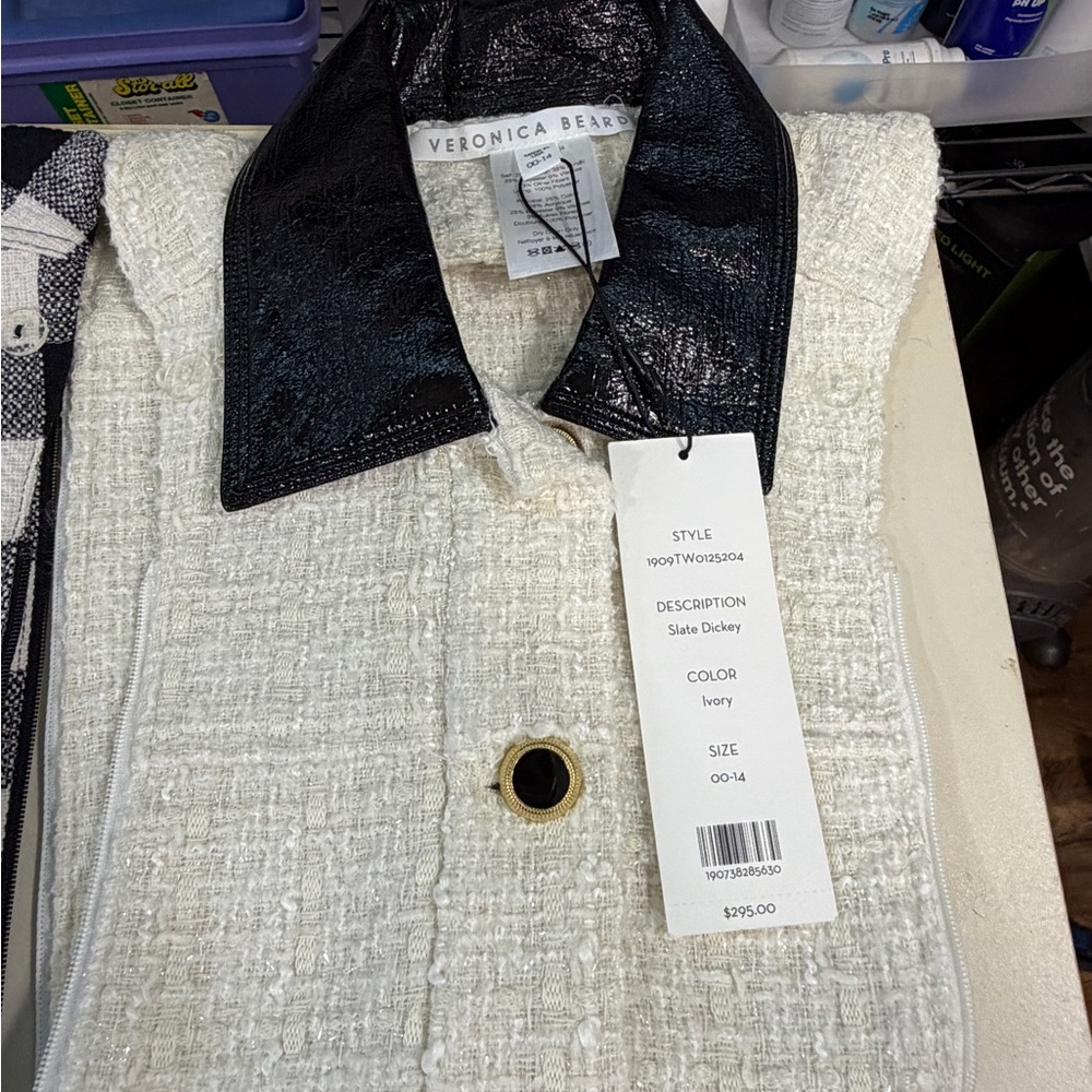 Veronica Beard Ivory  Dickey with Black Collar